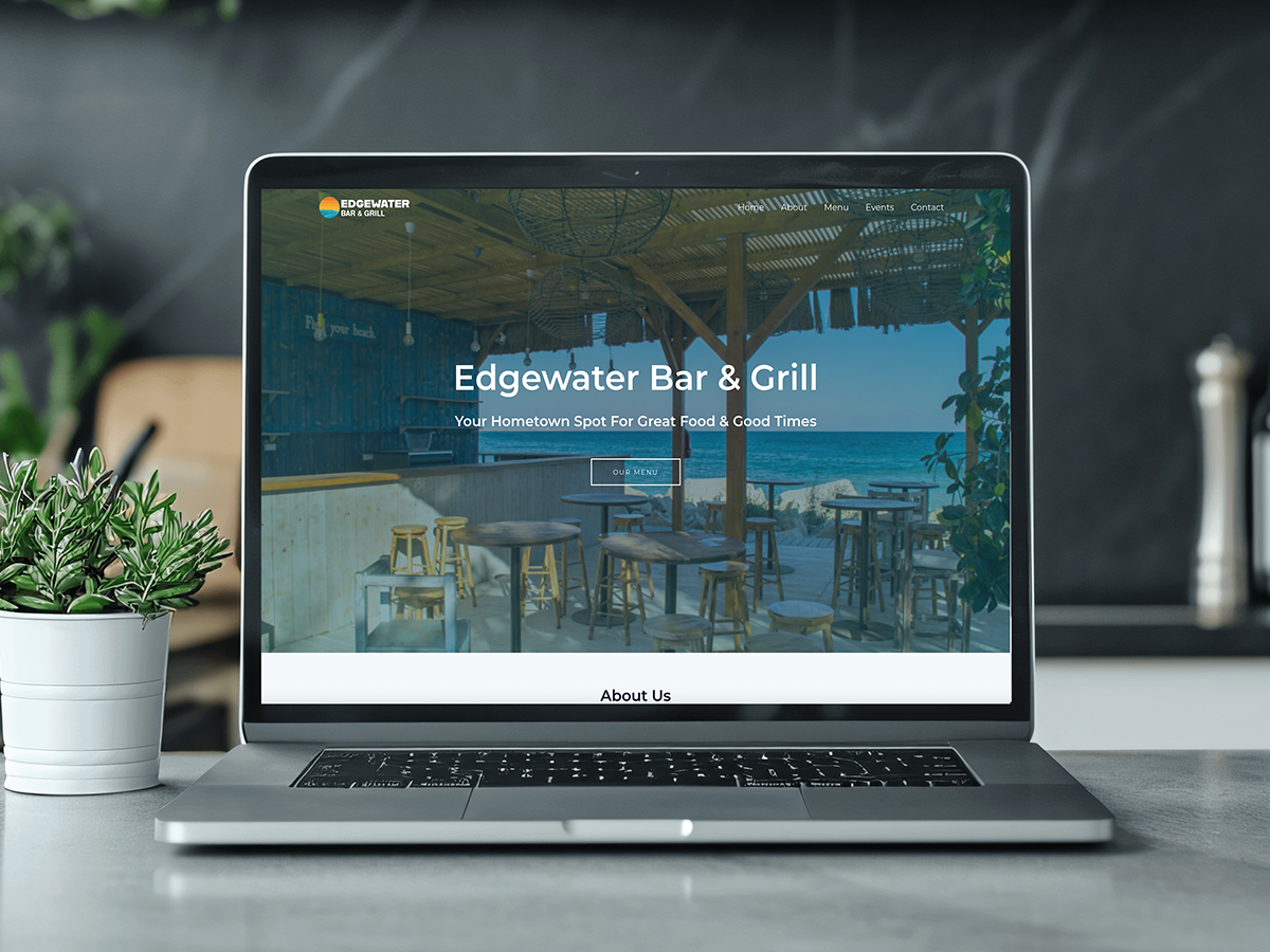 outdoor restaurant website mockup