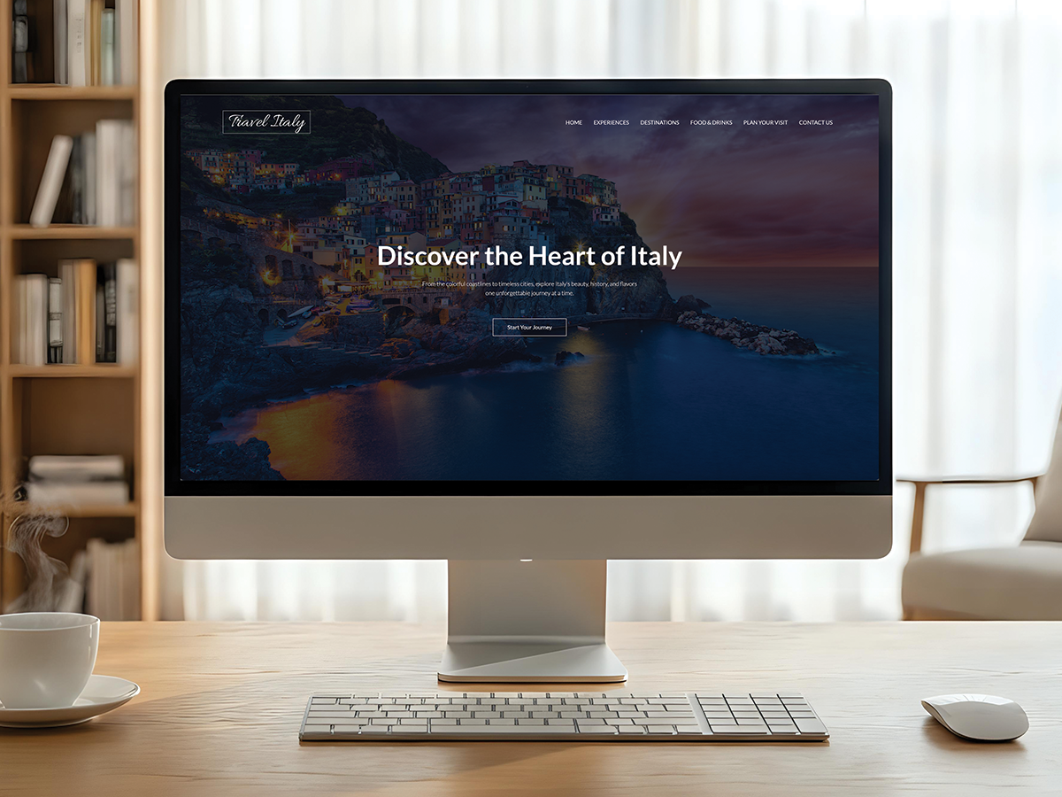 travel Italy website mockup