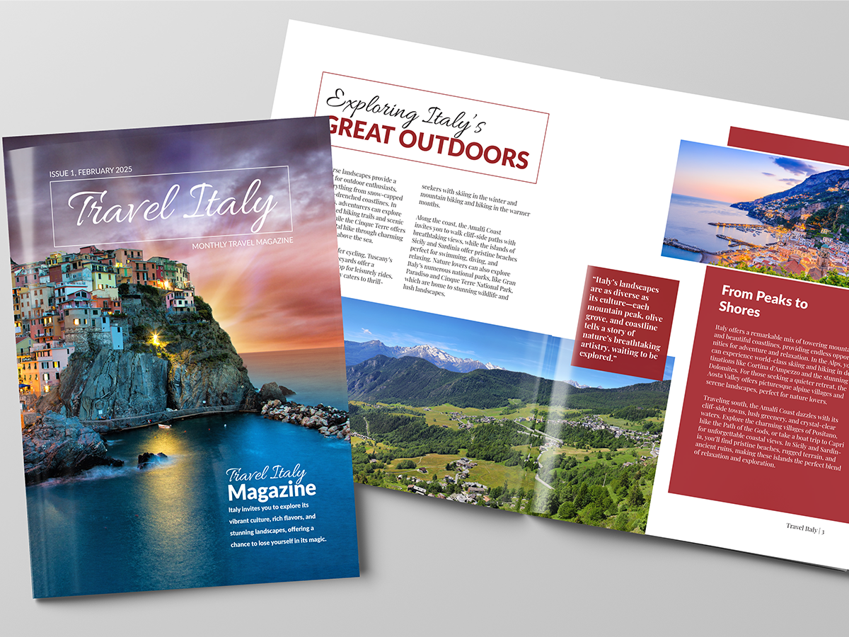 travel Italy magazine mockup