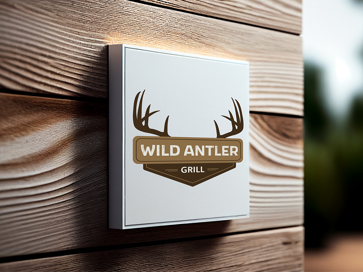 Wild Antler Grill logo mockup